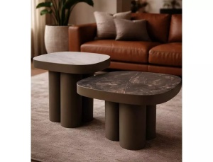 Măsuță de cafea Stella B negru lucios / cupru L75 x l75 cm - Img 3