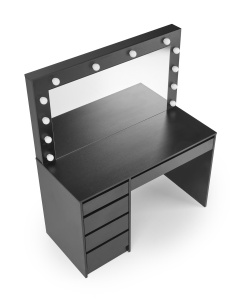 Masuta de toaleta cu oglinda si LED Hollywood XL - Negru - Img 4