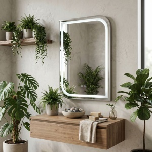 Oglindă LED ZONE 70x50 BRUSH NICKEL - Img 6