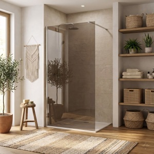 Paravan de dus Rea Flexi Brown / Chrome 80 - Img 3