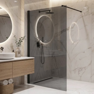 Paravan de dus Rea Flexi Grey / Black 130 - Img 2