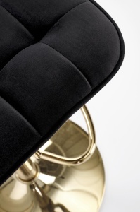 Scaun de bar H120 velvet negru/gold - Img 10