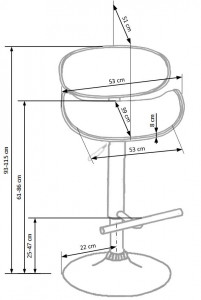 Scaun de bar H44 nuc crem - Img 2