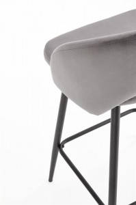 Scaun de bar H96 velvet gri - Img 6