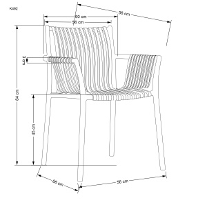 Scaun din plastic K492 alb - Img 4