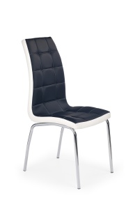 Scaun K186 piele ecologica negru alb - Img 4