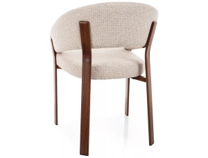 Scaun lemn tapitat Nagoja D 255 bej deschis/nuc- H79 cm - Img 3