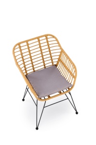 Scaun rattan K541 natur/gri - Img 9