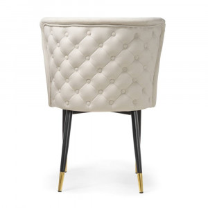 Scaun tapitat Modena bej picioare gold - H86 cm - Img 2