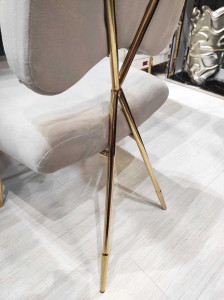 Scaun tapitat Salvadore gri/gold – H93 cm - Img 2
