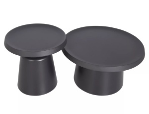 Set 2 masute de cafea Rodos negru mat ø50/ø70 - Img 2
