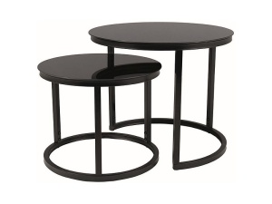 Set 2 mese de cafea Atlanta D II negru/negru mat - Img 1