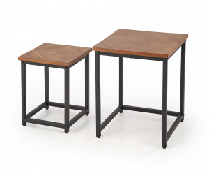 Set 2 mese de cafea Elza nuc/negru - Img 3