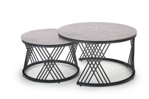 Set 2 mese de cafea Flamingo marmura gri/negru - Img 1