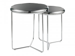 Set 2 mese de cafea Scarlet II negru/argintiu