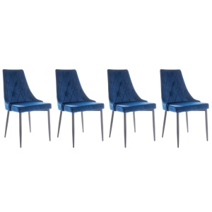 Set 4 scaune Trix B velvet bleumarin Blu86/negru BF25