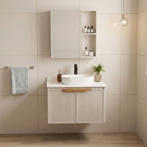 Set de mobilier de baie cu blat Marti 60cm Beige
