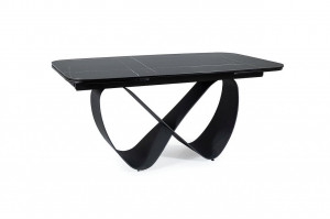 Set masa extensibila Infinity Ceramic negru/negru mat - L160-240 cm + 3 scaune Cherry piele olive + 2 scaune Cherry piele gri - Img 7