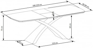 Set masa extensibila Silvestro L180-220 cm + 4 scaune K475 gri - Img 10