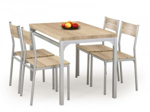 Set masa MDF + 4 scaune Malcolm stejar sonoma - Img 1