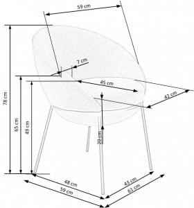Set masa rotunda Domenico ø110 cm + 3 scaune K482 bej - Img 16