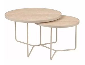 Set măsuțe de cafea Italia bej mat / cașmir ø80/h50 cm