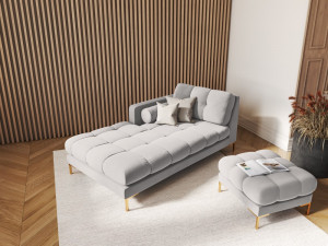 Sezlong tapitat Bali velvet/picioare gold – L185 x l102 x h75 - Img 1