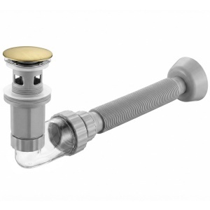 Sifon pentru lavoar REA Flow Brush Gold