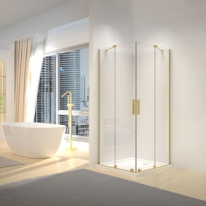 Cabina dus REA Montana Double Gold Brush 80x100 - Img 2