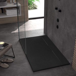 Cadita pentru dus Bazalt Long neagra 90x120 - Img 2