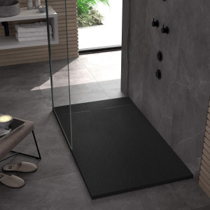 Cadita pentru dus Bazalt neagra 80x120 - Img 4