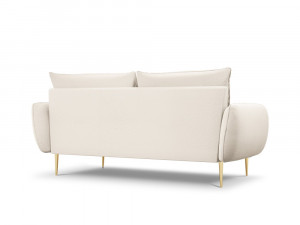 Canapea tapitata Vienna 3 locuri plusat/picioare gold – L200 x l92 x h95 - Img 3