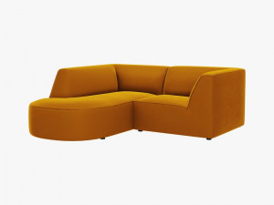 Coltar 3 locuri rotund Ruby catifea L186 cm - Img 7