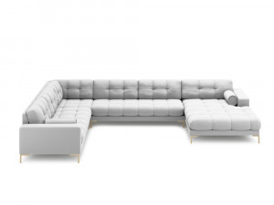 Coltar 7 locuri Bali U tapitat/picioare gold – L327 x l256 x h75 - Img 4