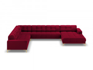 Coltar 7 locuri Bali U velvet/picioare gold – L327 x l256 x h75 - Img 9