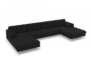 Coltar 7 locuri tapitat Bali picioare gold – L383 x l185 x h75 - Img 10