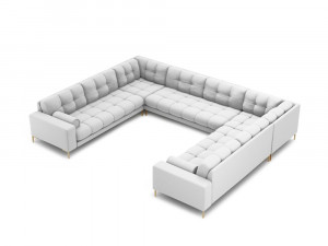 Coltar 9 locuri Bali tapitat/picioare gold – L327 x l256 x h75 - Img 9