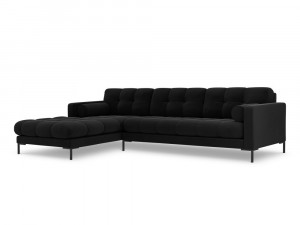 Coltar tapitat Bali 5 locuri velvet/picioare negre – L293 x l185 x h75 - Img 14