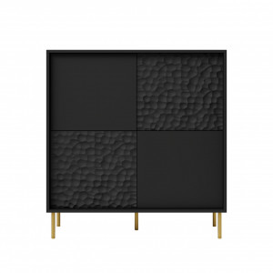 Comoda Bullet KM-2 L100 cm negru/auriu - Img 6