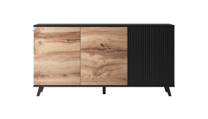 Comoda Random KM1 stejar wotan/negru - L160 x A40 x h82 cm - Img 4
