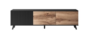 Comoda TV Random RTV2 stejar wotan/negru - L180 x A40 x h52 cm - Img 5
