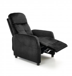 Fotoliu recliner Felipe 2 velvet negru H103 cm - Img 2