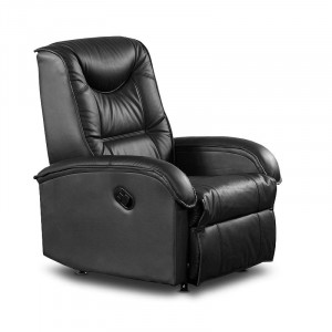 Fotoliu recliner Jeff piele ecologica negru H101 cm - Img 2