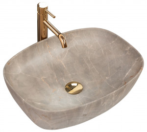 Lavoar Freja Marmura Beige ceramica sanitara - 51 cm - Img 6