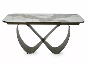 Masa extensibilă Infinity Ceramic alb lucios/cupru L160-240xl95 cm - Img 3
