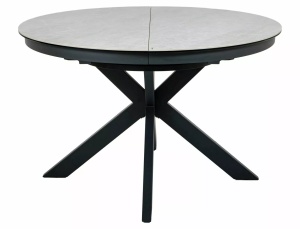 Masa extensibila Porto Ceramic bej lucios/negru mat L120-160xl120 cm - Img 2