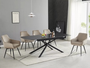 Masa extensibila Vector neagra L180(220)x90 cm - Img 6