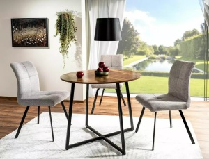 Masa Luna maro rustic/negru ø90/h76 cm - Img 3