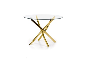 Masa rotunda sticla Raymond transparent/auriu ø100/h73 cm - Img 21