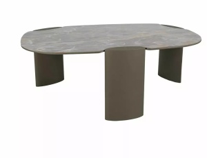 Masuta de cafea Adoro A gri lucios/cupru L118xl75 cm